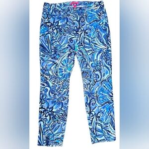 Lilly Pulitzer "Kelly" Skinny Ankle Iris Blue Zanzibar Zoo pattern sz 10